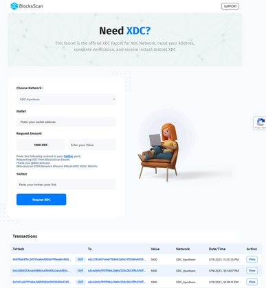 banner image for the post BlocksScan Faucet - An Enhanced Faucet service for the XDC Network.