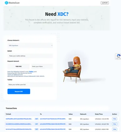banner image for the post BlocksScan Faucet - An Enhanced Faucet service for the XDC Network.