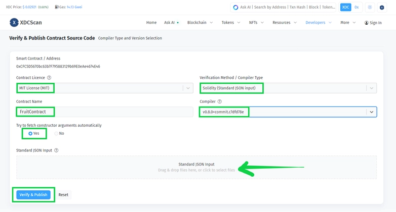 banner image for the post How to Verify Your Smart Contract Built on the XDC Network via Standard Input JSON on XDCScan Powered by BlocksScan(OpenScan)