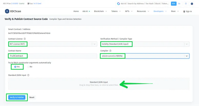 banner image for the post How to Verify Your Smart Contract Built on the XDC Network via Standard Input JSON on XDCScan Powered by BlocksScan(OpenScan)