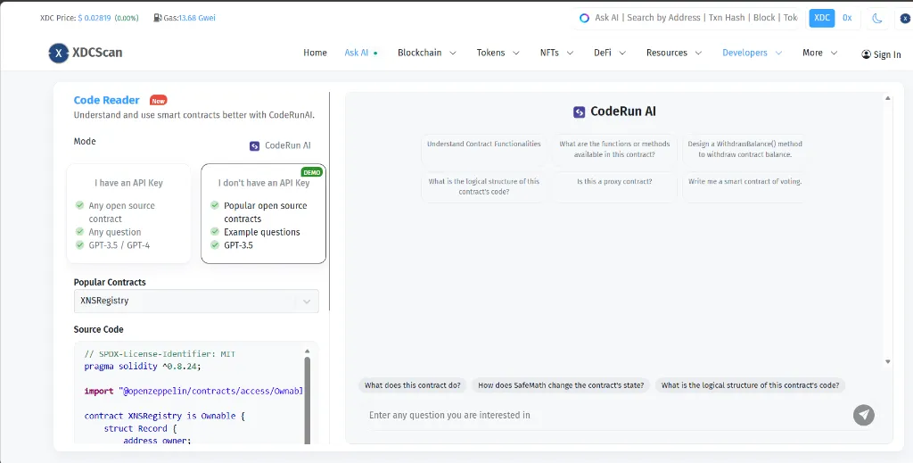 XDCScan CodeRun AI Tool